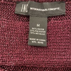 Maroon 3/4 sleeve sweater with glitter threads -sweater